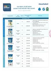 Bảng giá sơn Dulux mới nhất tháng 7 2025