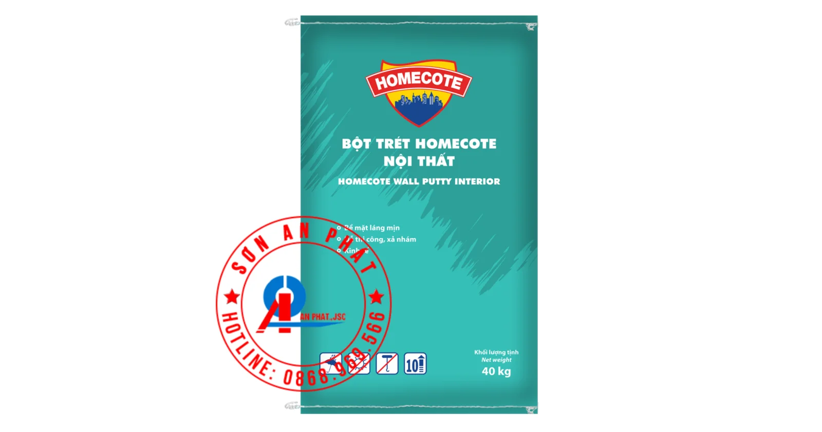 Bột trét Homecote Nội Thất 40Kg