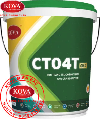 Sơn Kova trang trí, chống thấm màu cao cấp ngoài trời CT04T-GOLD – 4kg