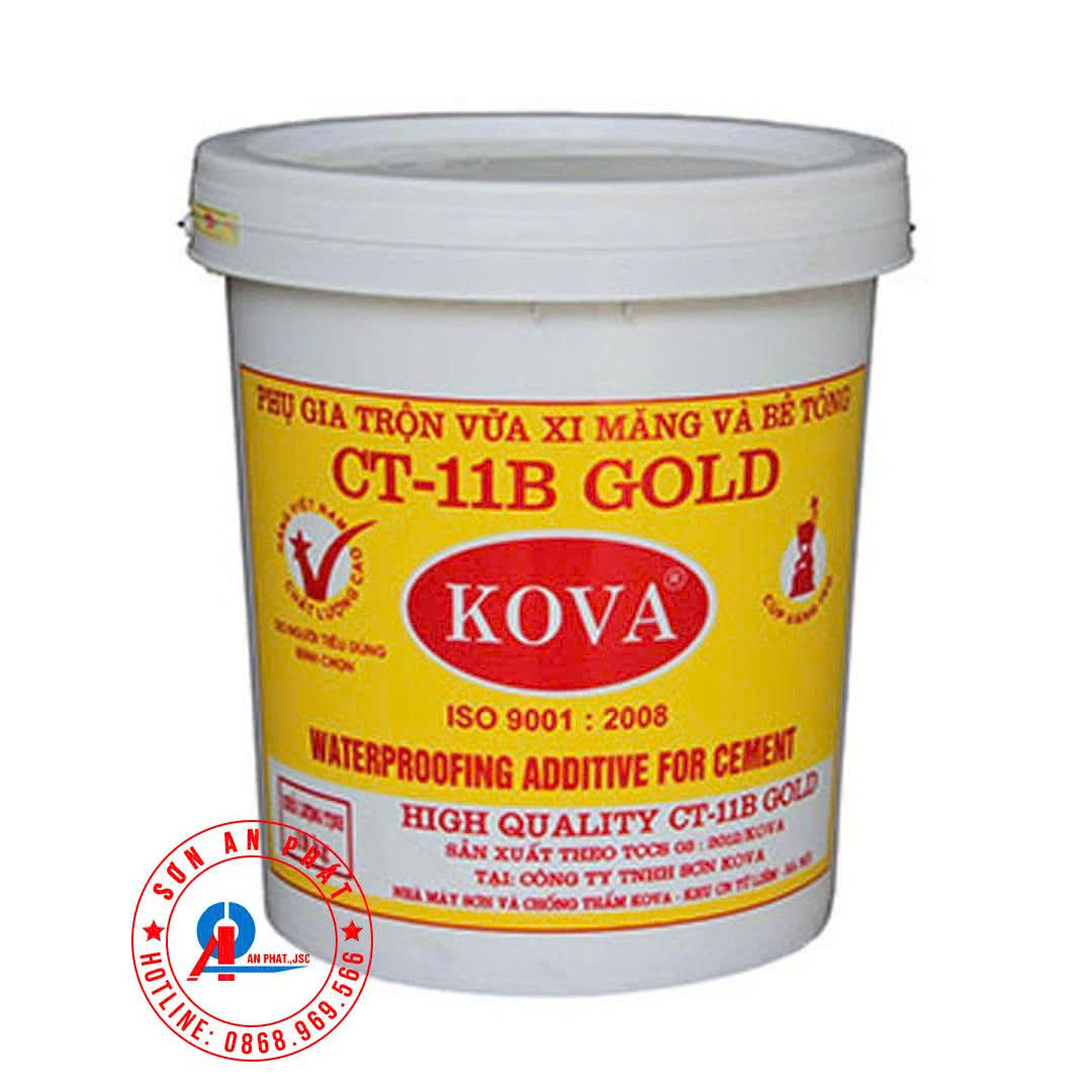 Phụ gia trộn vữa, bê tông Kova CT11B-Gold - 3.8kg