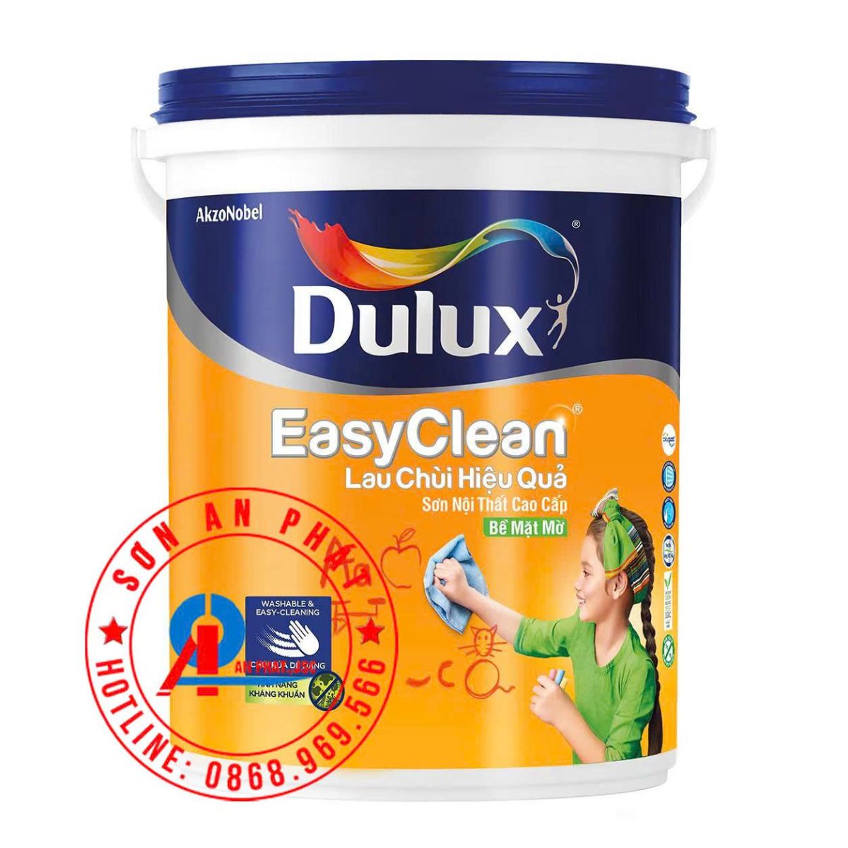 Dulux EasyClean Lau Chùi Hiệu Quả Bề Mặt Mờ 1L