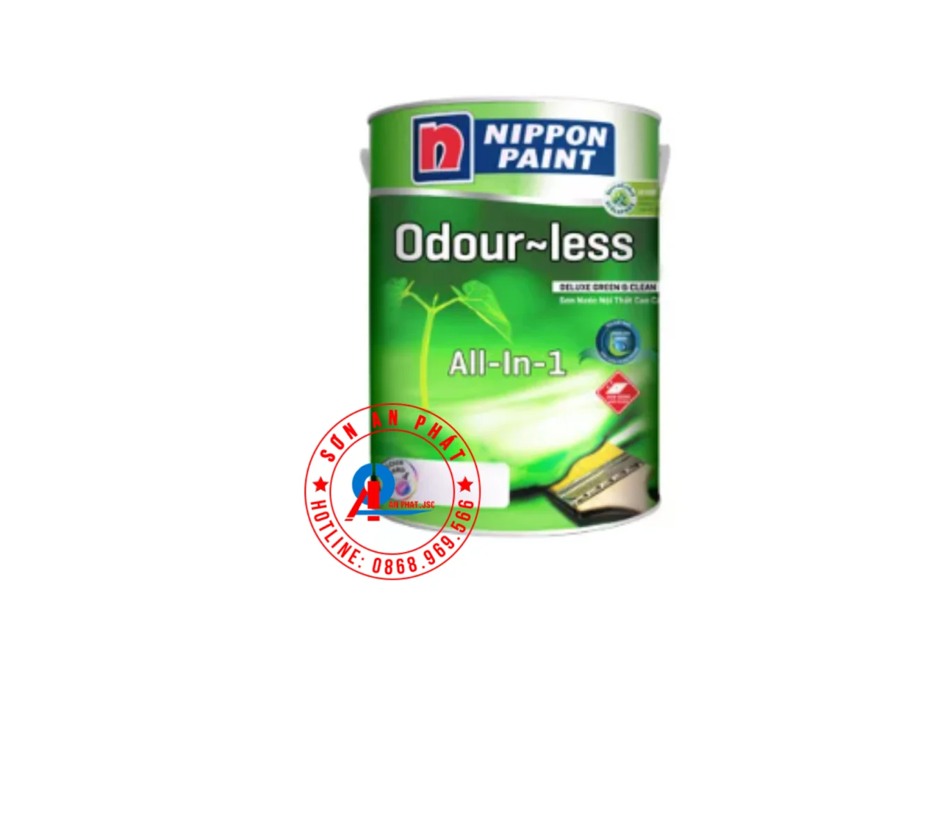Sơn nội thất Sơn Nippon Odour-less All-in-1 Bóng 5L 